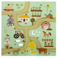 Achoka Mokomasis grindų kilimėlis 90x90 Storo putplasčio dėlionė 9 vnt. Humbi Kaimo keliai Kaimo gatvės Farm Farm
