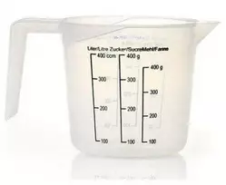 Oem Plastikinis puodelis su matavimo puodeliu 400ml - virtuvinis matavimo puodelis 0.4l - ąsotis su rankena