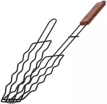 Vaggan Grilio grotelės dešrelėms metalinas juoda nepridegantis 52x8,5 cm