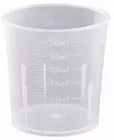 Oem 30ml matavimo puodelis - Plastikinis indelis su svarstyklėmis - medicininis stiklas