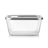 Caso stiklinis vakuuminis indas su plastikiniu dangteliu | VacuBoxx Inox XL | Skaidrus