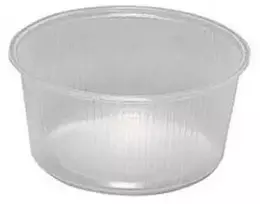 Multi Daugiafunkcis salotų indelis, 250 ml, Ø101x50 mm, apvalus, skaidrus PP, 10 pak. x 100 vnt./dėžutėje