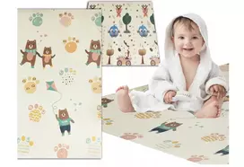 Dvipusis lavinamasis kilimėlis Happy kiddo, 180x150 cm