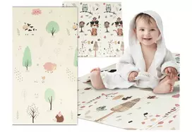 Dvipusis lavinamasis kilimėlis Happy kiddo, 180x150 cm