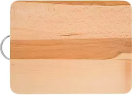 Medinė stačiakampė pjaustymo lentelė su metaline rankena Woody 31 x 24 cm DOMOTTI
