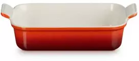 Le Creuset Stačiakampiai „Heritage“ keramikos kepimo indai 26x19 cm / 2 x 4 l, oranžiniai 0843251102730