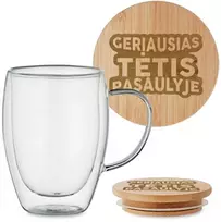 Dvigubo stiklo puodelis "Geriausias tėtis pasaulyje"
