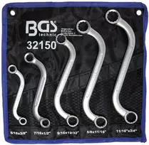 Bgs Technic Kilpinių raktų komplektas S formos | Coliniai dydžiai | 3/8 "- 3/4" | 5 vnt. (32150)