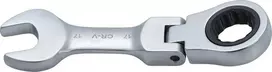 Bgs Technic Kombinuotas raktas su terkšle | trumpas | šarnyrinis | 17 mm (6917)