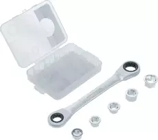 Bgs Technic Dvipusis terkšlinis veržliaraktis su adapterių rinkiniu | 8 - 19 mm | 6 vnt. (71016)