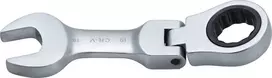 Bgs Technic Kombinuotas raktas su terkšle | trumpas | šarnyrinis | 19 mm (6919)