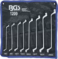 Bgs Technic Kilpinių raktų rinkinys | lenkti galai | 6x7 - 20x22 mm | 8 vnt. (1209)