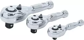 Bgs Technic Trumpų terkšlių rinkinys | 6.3 mm (1/4") / 10 mm (3/8") / 12,5 mm (1/2") | 3 vnt. (215)
