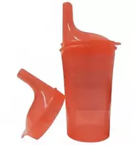 Sundo Saugumo Puodelis - Be BPA 250 Ml Apvalus Su Dangteliu Raudonas
