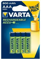 Varta 56613101404, Įkraunama baterija, AA, Nikelio-metalo hidrido (NiMH), 4 vnt., 800 mAh, Mėlyna, Žalia