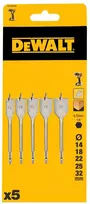 DEWALT PLOKŠČIASIS GRĄŽTAS RINKINYS 5vnt. 14, 18, 22, 25, 32mm HEX 1/4″