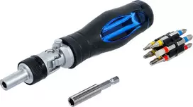 Bgs Technic Atsuktuvo antgalių rinkinys su šarnyrine terkšle | 1/4" | 14 vnt. (70053)