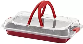 Dajar Kepimo forma 36x23x5 cm su plastikiniu dangčiu CHERRY (iki +230C) Ambition 83013