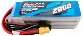 Gens ace G-Tech 2800mAh 22.2V 60C 6S1P Lipo baterijų paketas su XT60 kištuku