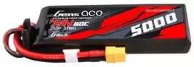 Gens ace G-Tech 5000mAh 7.4V 60C 2S1P Lipo PC medžiagos dėklas su XT60 kištuku