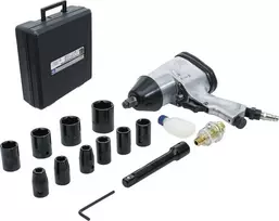 Grąžtas Bgs Technic Pneumatinis smūginis veržliaraktis su rinkiniu – 1/2" (12,5 mm), 320 Nm – 16 vnt (3211)