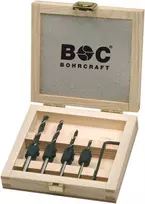 Grąžtas Medžio grąžtų su gilintuvu rinkinys Bohrcraft medinėje dėžutėje 5 vnt. 3-4-5-6/12 mm