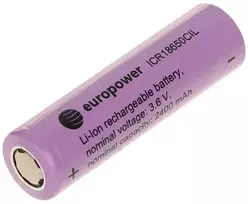 LI-ION AKUMULIATORIUS BAT-ICR18650CIL/EP 3.6 V EUROPOWER