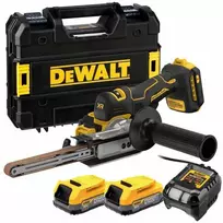 Juostinis šlifuoklis DeWalt DCM200E2T-QW; 18 V; 2x1,7 Ah akum.