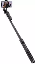 „Crong SelfieGo Ultra“ – aliuminio „Bluetooth“ asmenukių lazdos trikojis (juodas)