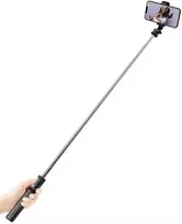 „Crong SelfieGo Lite“ – kompaktiškas „Bluetooth“ asmenukių lazdos trikojis (juodas)