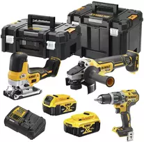 Įrankių rinkinys DeWalt DCK329P2T-QW (DCD796 + DCG405 + DCS335); 18 V; 2x5,0 Ah akum.