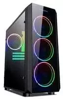 Vein X VeinX dėklas Mars MAR01A Mid Tower, be maitinimo, 3xUSB, permatomas šonas, 4xARGB ventiliatorius 120mm, juodas