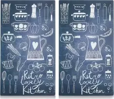 PIECES LOVELY KITCHEN stiklinės apsauginės plokštės viryklei — 2 vnt, ZELLER
