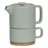 Arbatinukas su puodeliu keramikinis 400 ml pilkos sp. Secret de Gourmet 160724D