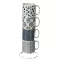 Secret De Gourmet 4 puodelių rinkinys ant metalinio stovo JAPAN, 4 vnt