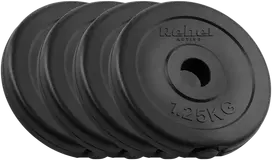 Bituminių svarelių rinkinys 4x1.25kg, skylė 31mm, klasikinė plokštė, REBEL ACTIVE