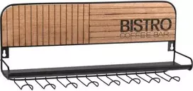 Home Styling Collection BISTROT Metalo taurės laikiklis sieninis 48x12x20 cm