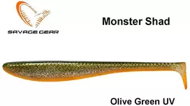 Guminukas Savage Gear Monster Shad Olive Žalias UV