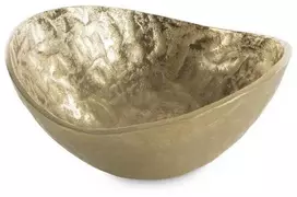 Eurofirany Dekoratyvinis metalinis dubuo, auksinė apdaila, modernus dizainas, elegantiškas namų akcentas, universalus serviravimo indas, stilingas interjero dekoras, prabangi detalė