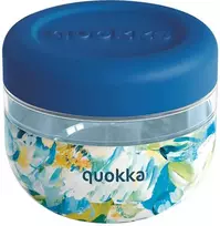 Quokka Bubble Food Jar - Plastikinė maisto talpa / priešpiečių dėžutė 500 ml (Mėlyna Peonies)