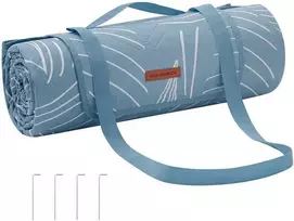 Songmics Pikniko antklodė 200 x 200 cm su 4 inkarais šviesiai mėlyna