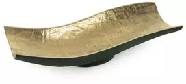 Eurofirany Dekoratyvinis metalinis dubuo, tamsiai žalias su auksiniais akcentais, modernus interjero akcentas, 33x15x8 cm, elegantiška namų dekoracija, stilingas padėklas