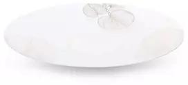 Eurofirany LIMITED COLLECTION BLANCA5 Dekoratyvinė lėkštė su lapų motyvu, ∅ 37 X 4 cm, spalva: balta/auksinė