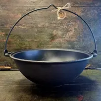 Maysternya Ketaus KAZANAS WOK 8L su ketaus dangčiu keptuvė ir rankena | T405CP