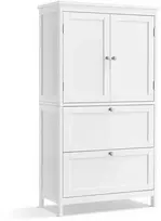 Songmics Vasagle Vonios spintelė 30 x 60 x 110 cm su 2 durelėmis ir 2 stalčiais