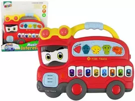 Interaktyvus pianinas Gaisrinės automobilis, raudonas