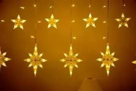 Lempučių užuolaida Žvaigždės 138 LED, šiltai balta