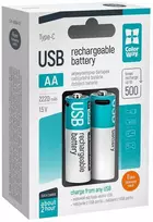 „ColorWay“ įkraunamos baterijos AA 2200mAh / USB-C / 1,5 V / 6 vnt. pakuotėje