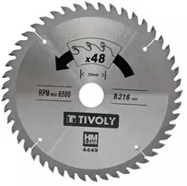 Tivoly Diskinis pjūklas medžiui 210x30x2.8/1.7mm, z40, 15°, (20mm adapteris)