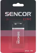 „Sencor“ vienkartinės cinko anglies baterijos 9 V, 1 vnt. pakuotė, EOL